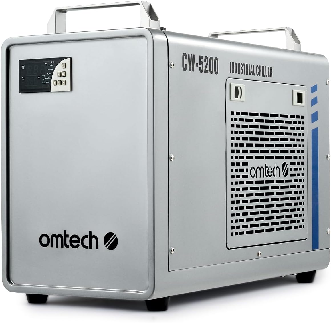 OMTech CW-5200 Industrial Water Chiller for CO2 laser cutters and engravers — 5,186 BTU/hr, 110V