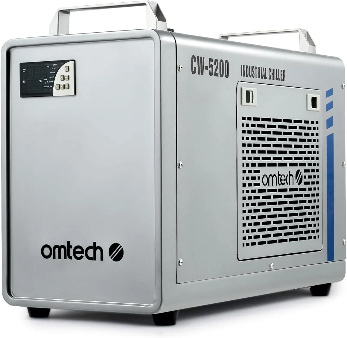 OMTech CW-5200 Industrial Water Chiller for CO2 laser cutters and engravers — 5,186 BTU/hr, 110V