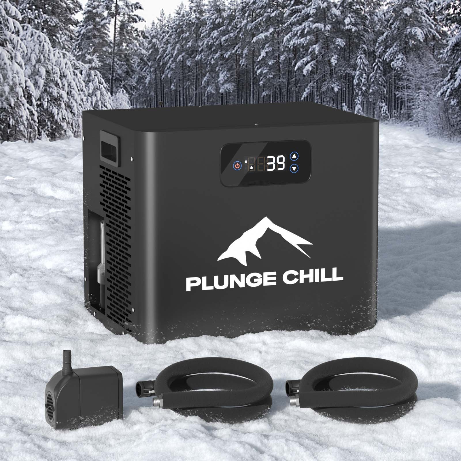 Plunge Chill Cold Plunge Chiller 1/3 HP with submersible pump and two insulated hoses